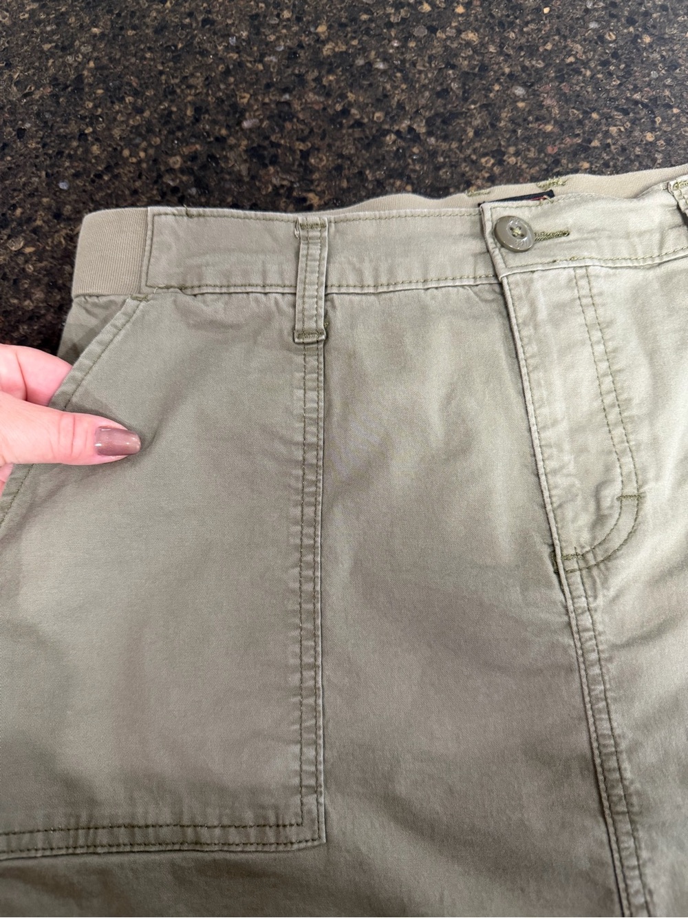 Lee Olive Green Cargo Utility Casual Cotton Mesh Women's 12 Skort Skirt & Shorts - Picture 4 of 10